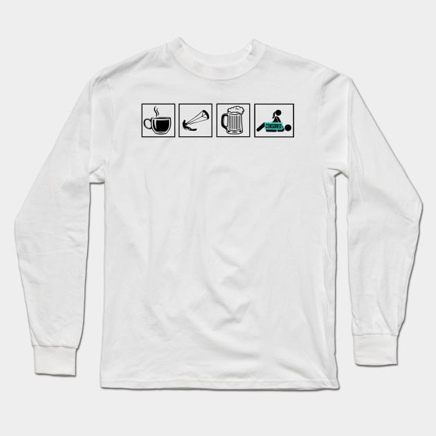 kitesurfer coffee beer sex Long Sleeve T-Shirt by HBfunshirts